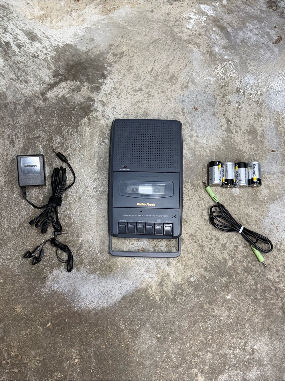 Vintage Radio Shack CTR-94 Cassette Recorder Tested Bundle